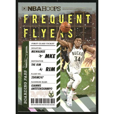2020-21 Hoops Frequent Flyers Winter Holo #9 Giannis Antetokounmpo