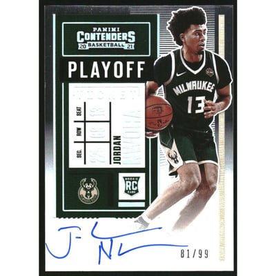 2020-21 Panini Contenders Playoff Ticket #130 Jordan Nwora AU