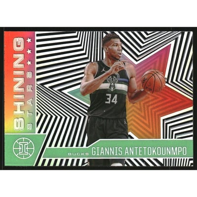 2020-21 Panini Illusions Shining Stars Emerald #11 Giannis Antetokounmpo