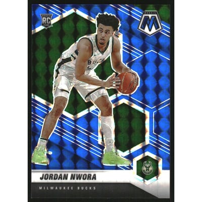 2020-21 Panini Mosaic Mosaic Blue #219 Jordan Nwora