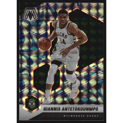 2020-21 Panini Mosaic Mosaic Reactive Blue #80 Giannis Antetokounmpo