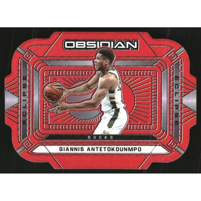 2020-21 Panini Obsidian Eclipse Electric Etch Red Flood #5 Giannis Antetokounmpo