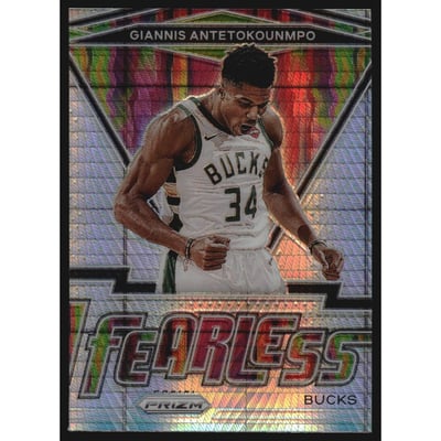 2020-21 Panini Prizm Fearless Prizms Hyper #15 Giannis Antetokounmpo
