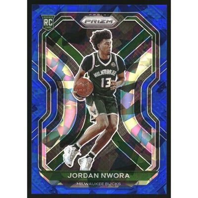 2020-21 Panini Prizm Prizms Blue Ice #273 Jordan Nwora