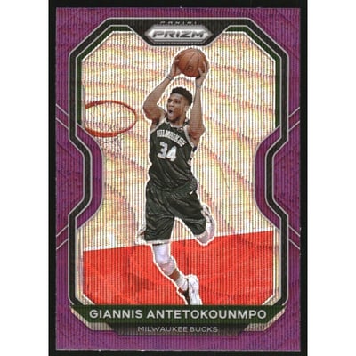 2020-21 Panini Prizm Prizms Purple Wave #111 Giannis Antetokounmpo