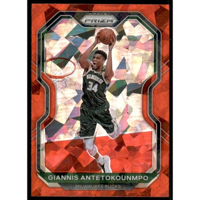 2020-21 Panini Prizm Prizms Red Ice #111 Giannis Antetokounmpo
