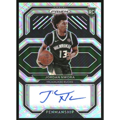 2020-21 Panini Prizm Rookie Penmanship Prizms Silver #49 Jordan Nwora