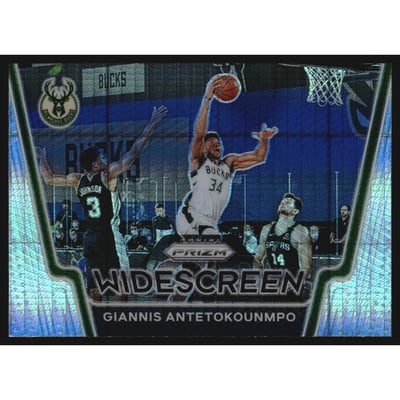 2020-21 Panini Prizm Widescreen Prizms Hyper #9 Giannis Antetokounmpo