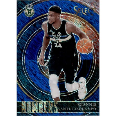 2020-21 Select Numbers Prizms Blue #31 Giannis Antetokounmpo