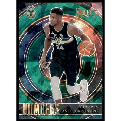 2020-21 Select Numbers Prizms Green #31 Giannis Antetokounmpo