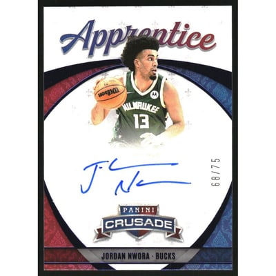 2021-22 Panini Chronicles Excalibur Apprentice Signatures Blue #33 Jordan Nwora/75