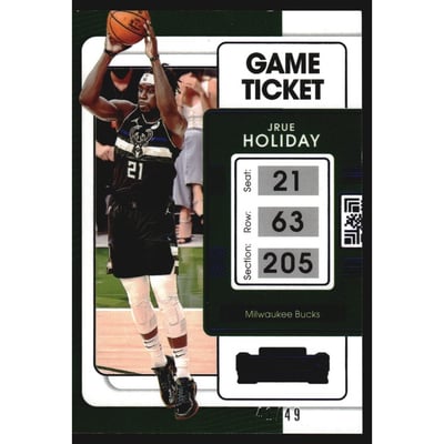 2021-22 Panini Contenders Game Ticket Blue #63 Jrue Holiday
