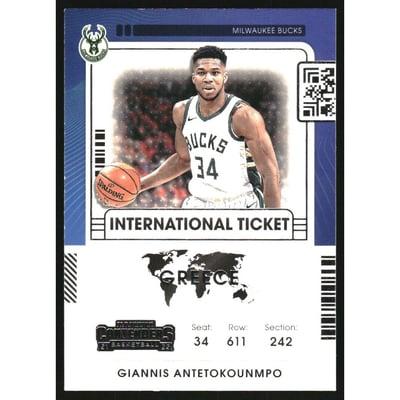 2021-22 Panini Contenders International Ticket #4 Giannis Antetokounmpo