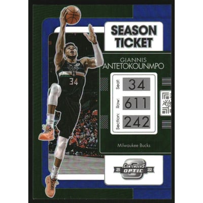 2021-22 Panini Contenders Optic Blue #52 Giannis Antetokounmpo