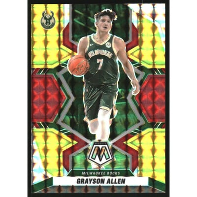 2021-22 Panini Mosaic Mosaic Choice Fusion Red and Yellow #105 Grayson Allen