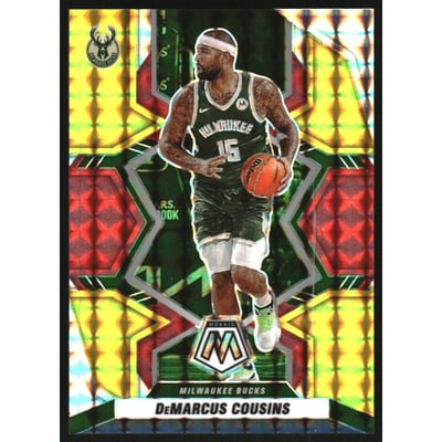 2021-22 Panini Mosaic Mosaic Choice Fusion Red and Yellow #65 DeMarcus Cousins