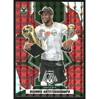 2021-22 Panini Mosaic Mosaic Red #296 Giannis Antetokounmpo MVP