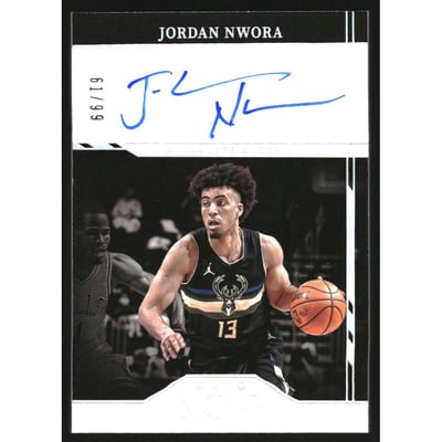 2021-22 Panini Noir Color Autographs #29 Jordan Nwora/99