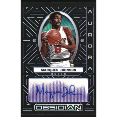 2021-22 Panini Obsidian Aurora Autographs Electric Etch Purple #31 Marques Johnson