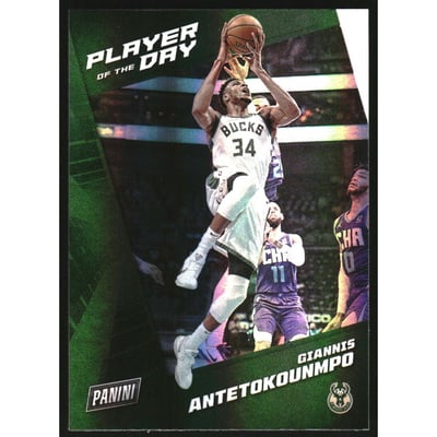 2021-22 Panini Player of the Day Double Rainbow #29 Giannis Antetokounmpo