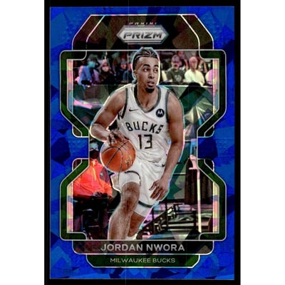 2021-22 Panini Prizm Prizms Blue Ice #80 Jordan Nwora
