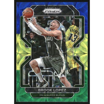 2021-22 Panini Prizm Prizms Choice Blue Yellow and Green #134 Brook Lopez
