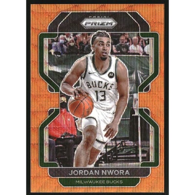 2021-22 Panini Prizm Prizms Orange Wave #80 Jordan Nwora