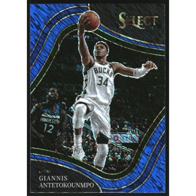 2021-22 Select Prizms Blue Shimmer #292 Giannis Antetokounmpo