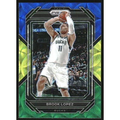 2022-23 Panini Prizm Prizms Choice Blue Yellow and Green #94 Brook Lopez