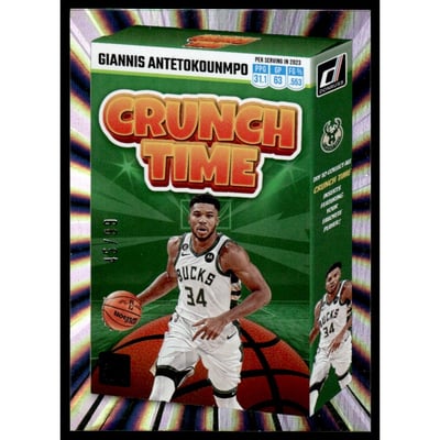 2023-24 Donruss Crunch Time Holo Laser #15 Giannis Antetokounmpo