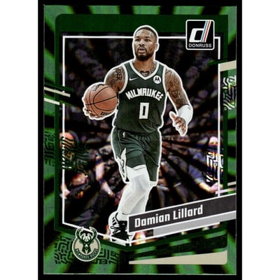 2023-24 Donruss Holo Green Laser #44 Damian Lillard