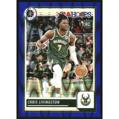 2023-24 Hoops Premium Stock Blue Seismic Prizm #99 Chris Livingston