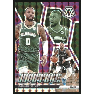 2023-24 Panini Mosaic Montage Mosaic Purple #10 Damian Lillard