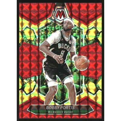 2023-24 Panini Mosaic Mosaic Choice Fusion Red and Yellow #181 Bobby Portis