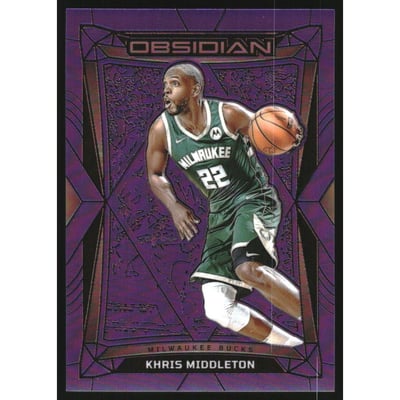 2023-24 Panini Obsidian Electric Etch Purple Flood #57 Khris Middleton