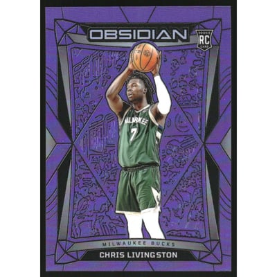 2023-24 Panini Obsidian Electric Etch Purple Flood #60 Chris Livingston