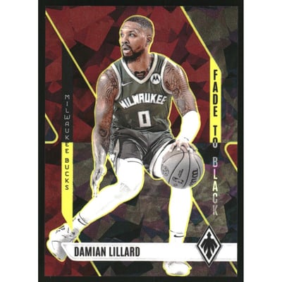2023-24 Panini Phoenix Fade To Black Phoenix Maroon Ice #25 Damian Lillard
