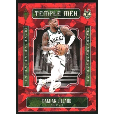 2023-24 Panini Phoenix Temple Men Phoenix Red Ice #5 Damian Lillard