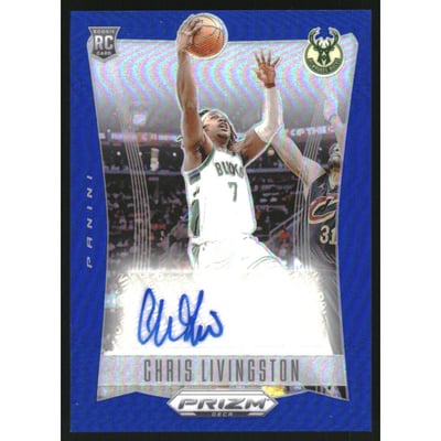 2023-24 Panini Prizm Deca Signatures Prizms Blue #47 Chris Livingston/49