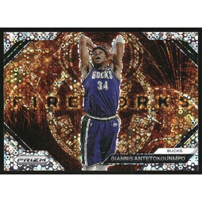 2023-24 Panini Prizm Fireworks Prizms Fast Break #19 Giannis Antetokounmpo