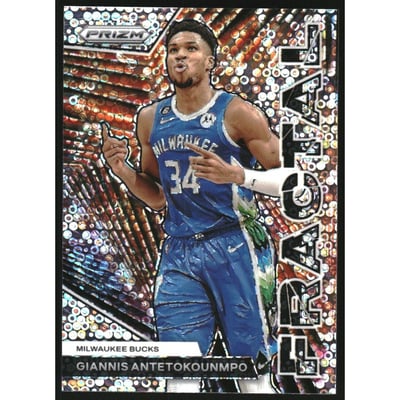 2023-24 Panini Prizm Fractal Prizms Fast Break #4 Giannis Antetokounmpo