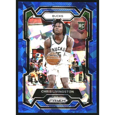 2023-24 Panini Prizm Prizms Blue Ice #156 Chris Livingston