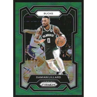 2023-24 Panini Prizm Prizms Green #35 Damian Lillard