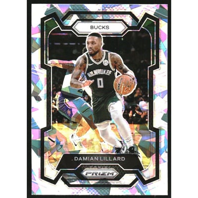 2023-24 Panini Prizm Prizms Ice #35 Damian Lillard
