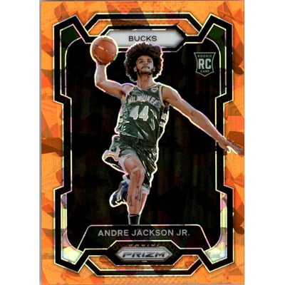 2023-24 Panini Prizm Prizms Orange Ice #131 Andre Jackson Jr.
