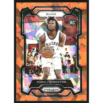 2023-24 Panini Prizm Prizms Orange Ice #156 Chris Livingston