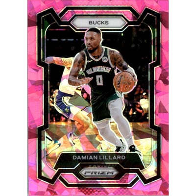 2023-24 Panini Prizm Prizms Pink Ice #35 Damian Lillard