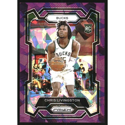 2023-24 Panini Prizm Prizms Purple Ice #156 Chris Livingston