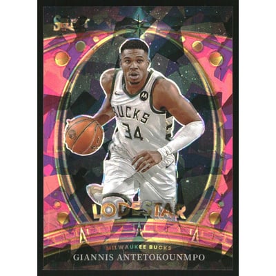 2023-24 Select Lodestars Pink Cracked Ice Prizms #2 Giannis Antetokounmpo