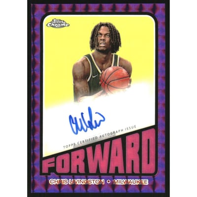 2023-24 Topps Chrome '72 Topps Autographs Purple Geometric Refractors #TACL Chris Livingston